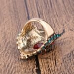 Ethnic Style Blue Crystal Alloy Pink Resin Baroque Rings - Image 2