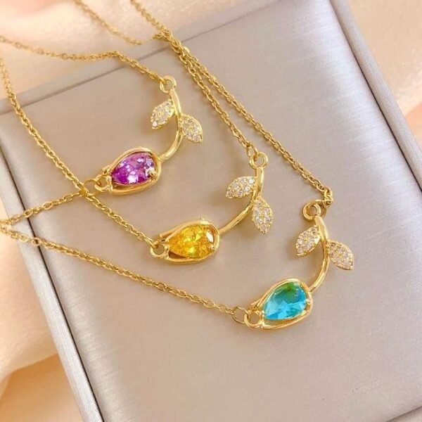 Tulip Stainless Steel Pendant Necklace Jewelry Accessories