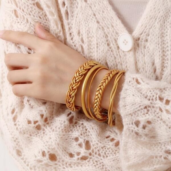 Hnadmade Soft Plastic Silicone Braided Bangles