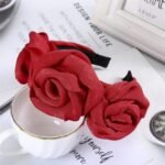 Super Quality 100% Handmade Wide Rose Flower Headband