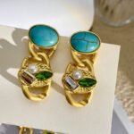 Vintage French Medieval Style Luxury Necklace Earrings Bracelet Jewelry Set - Image 3