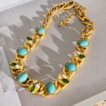 Vintage French Medieval Style Luxury Necklace Earrings Bracelet Jewelry Set - Image 4