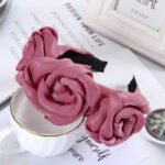 Super Quality 100% Handmade Wide Rose Flower Headband - Image 5