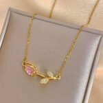 Tulip Stainless Steel Pendant Necklace and Bracelet Jewelry Accessories - Image 3