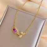 Tulip Stainless Steel Pendant Necklace and Bracelet Jewelry Accessories - Image 5