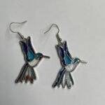 vintage style oil drop alloy Enamel Hummingbird Earrings - Image 3