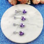 S925 Silver Zirconia Surgical Steel Belly Button Piercing Dangling Rings 6mm 8mm 10mm 12mm - Image 2