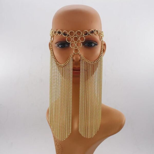 Long Tassel Face Head Chains Facemask Hair Accessories Head Wedding Jewelry Headdress