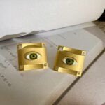 Exaggerated Cuba Alloy square Earrings Necklace - Image 4