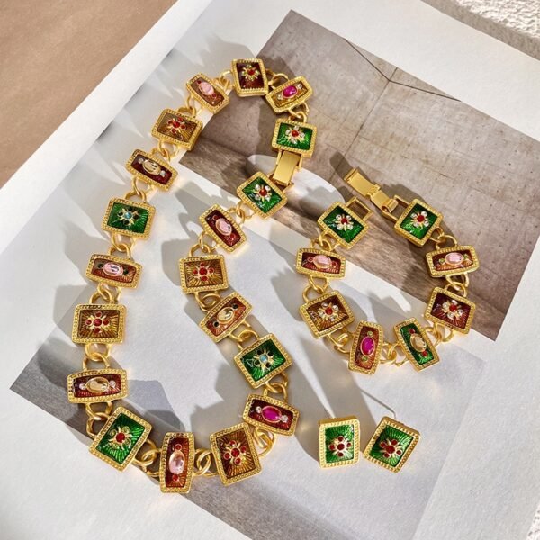 Medieval Style Exaggerated Palace Style Necklace Earrings Bracelet Jewelry Set