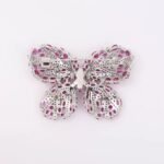 Fine Jewelry Inlaid Zircon Copper Brooch Luxury Red Butterfly Shape Corsage Pin - Image 3
