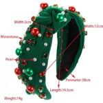 Christmas Hair Accessories Rhinestone and Imitation Pearls Christmas Headband - Image 2
