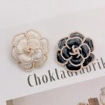 Temperament Designer Imitation Pearl Camellia Flower Shape Brooches