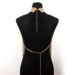 Vintage Tassels Halter Top Sexy Rhinestone Body Chain - Image 3