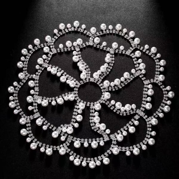 Wedding Pearl Headpiece Boho Prom Bride Hair Head Chain