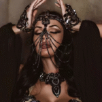 Halloween Ball Tassel Mask with Rhinestone for Anniversary