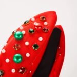 Christmas Hair Accessories Rhinestone and Imitation Pearls Christmas Headband - Image 3