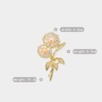 Luxury Flower Shape Freshwater Pearl Rhinestone Copper Brooches Pin - Image 3