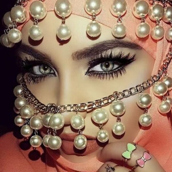 Imitation Pearl Forehead Mask Women Head Jewelry