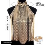 Vintage Tassels Halter Top Sexy Rhinestone Body Chain - Image 2