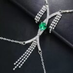 Sexy Rhinestone Chest Bras Chain Bikini Green Crystal Body Chain - Image 4