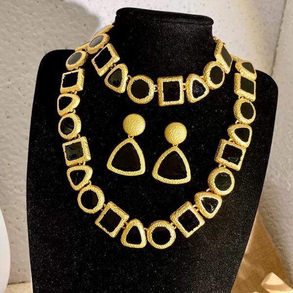 French Medieval Style Luxury Palace Style Necklace Earrings Bracelet Jewelry Set
