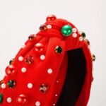 Christmas Hair Accessories Rhinestone and Imitation Pearls Christmas Headband - Image 4