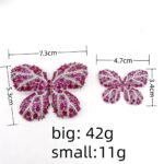Fine Jewelry Inlaid Zircon Copper Brooch Luxury Red Butterfly Shape Corsage Pin - Image 2