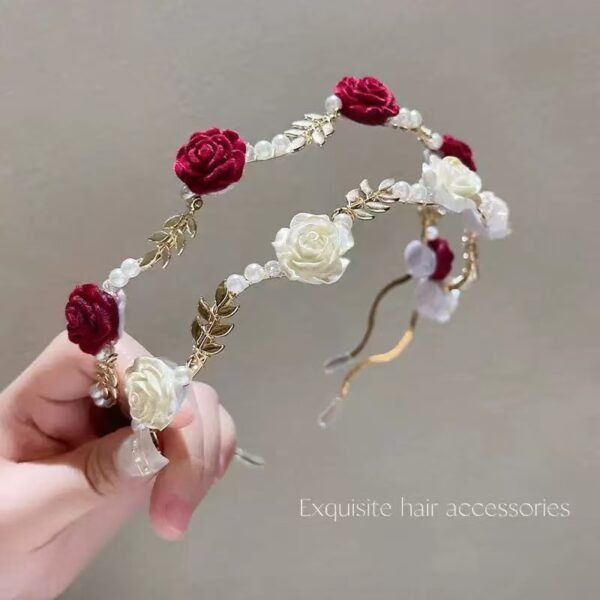 Two Colors Rose Shape Delictae Women Headband