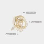 Luxury Jewelry 18K Gold Enamel Design Camellia Flower Freshwater Pearl Brooches for Gift - Image 2