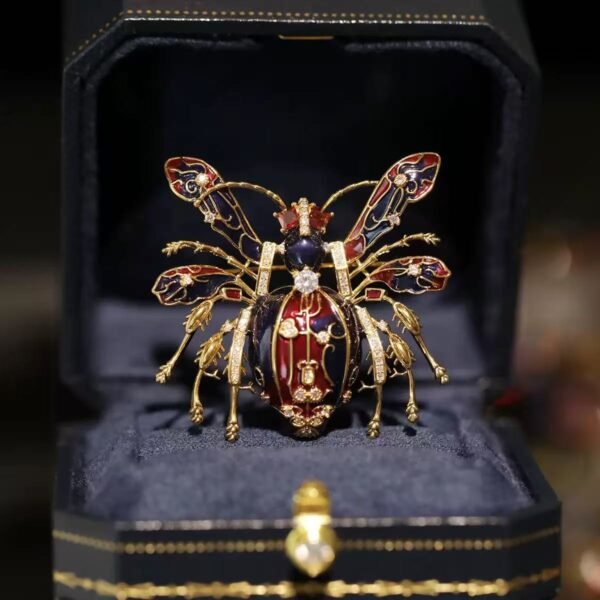 Luxury Crystal Red Ant Brooch