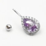 S925 Silver Zirconia Surgical Steel Belly Button 6mm 8mm 10mm 12mm - Image 2