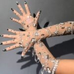 Club Party Women Singer Stage Performance Accessories Long Prom Gloves