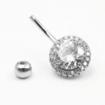 S925 Silver Zirconia Surgical Steel Colorful Belly Button - Image 3