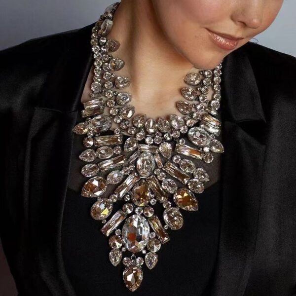 Luxury Geometric Large Rhinestone Necklace