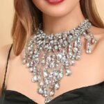 Luxury Geometric Large Rhinestone Long Tassels Necklace