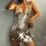 Sexy V Neck Backless Women Halter Elegant Party Dress