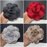 High-end Silk Diamond Plated Camellia Shape Customization Brooch or Hairpin