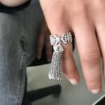Long Tassel Finger Ring for Women Girls Jewelry Gift
