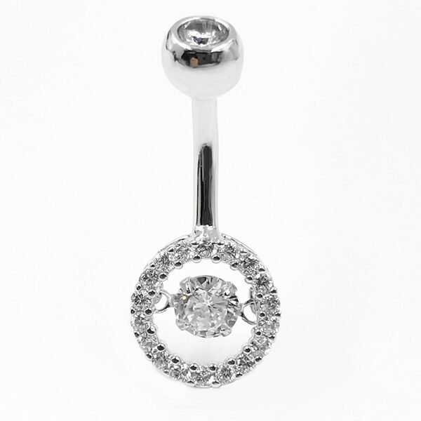 S925 Silver Zirconia Surgical Steel Belly Button For Women