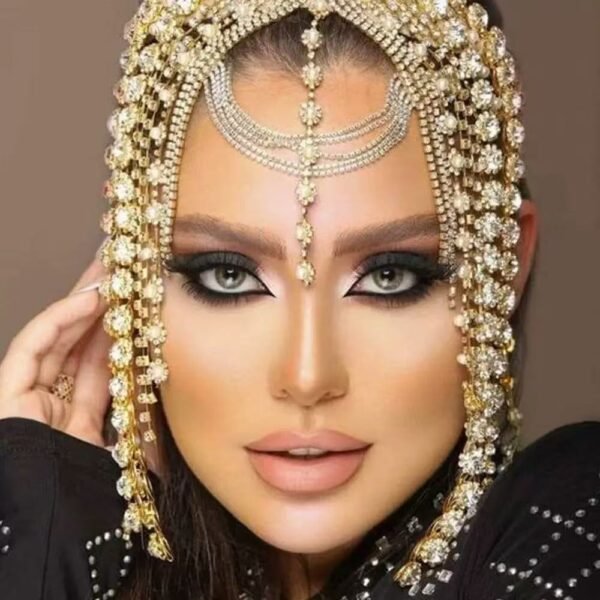 Flower-shaped Rhinestone Fringe Headdress Fashion Multi-layer Rhinestone Hair Accessories