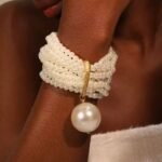 Multi Layers Crystal and Pearls Bracelet