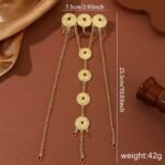 Ethnic Style Gold Long Tassel Hair Comb Head Chain - Image 2