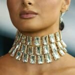 Hiphop Rhinestone Women Chocker Necklace