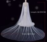 European Wedding Long Flowing Shoulder Shawl Veils - Image 2