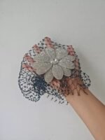 Big Flower Shape Headdress for Women Crystal Hollow Wedding Headpiece - Image 4