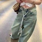 Chinese Style Pearl Beaded Long Tassel Sweater Chain Necklace - Image 3