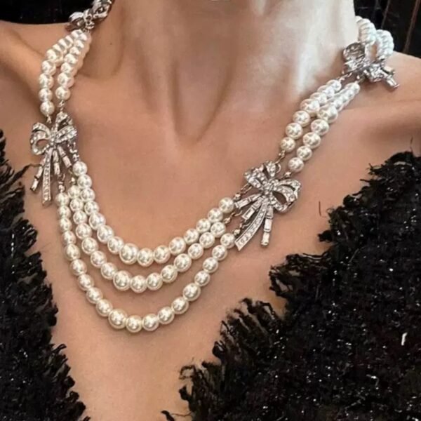 Multi Layers Women Pearl Necklace