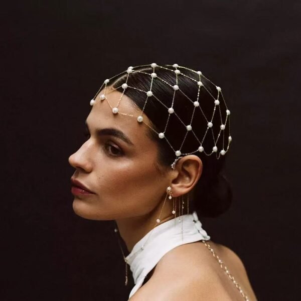 Wedding Birdcage White Bride Pearl Face Ornaments Veil