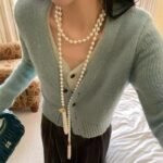 Chinese Style Pearl Beaded Long Tassel Sweater Chain Necklace - Image 4
